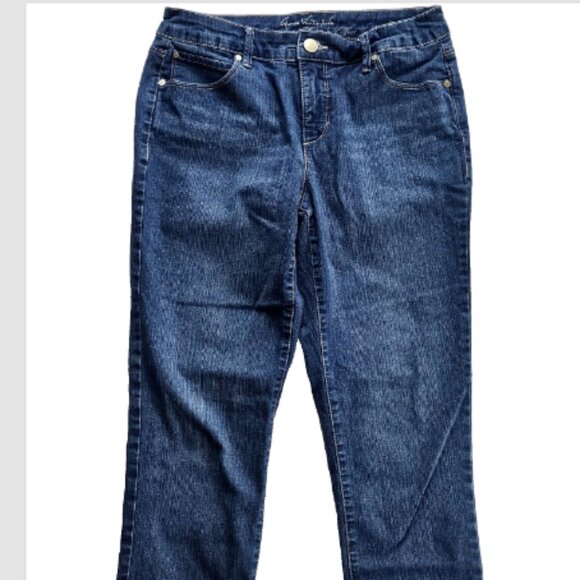 Gloria Vanderbilt Jeans Womens 4 Blue Denim Crop Slimming Effect Older Style Si - Picture 4 of 8
